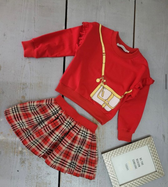 Enfant Ensemble pull Rouge + jupe